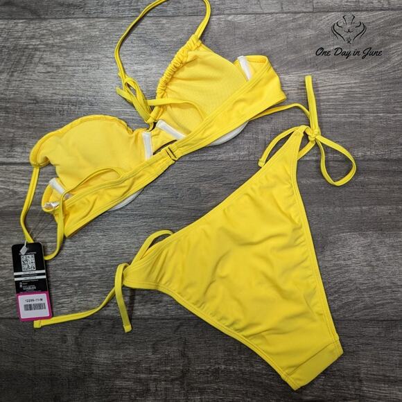 Shekini Drawstring Underwire Tie Side Bikini Swimsuit Size M - Picture 6 of 6